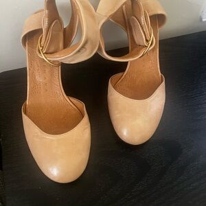 Chie Mihara Tan Heels with Ankle Strap